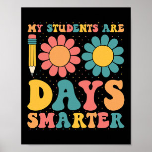 Poster Mes Étudiants Sont 100 Jours Smarter Retro Teac Su