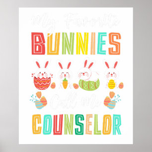 Poster mes lapins préférés m'appellent conseiller, rétro,