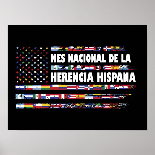 Poster Mes Nacional De La Herencia Hispania (Devant)