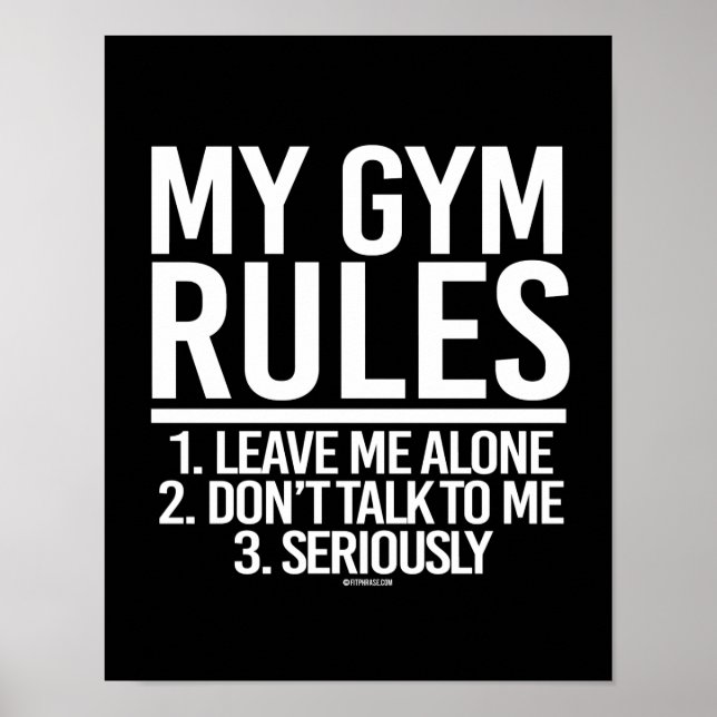 Poster Mes règles de gym - Laissez-moi seul - - Humour de (Devant)