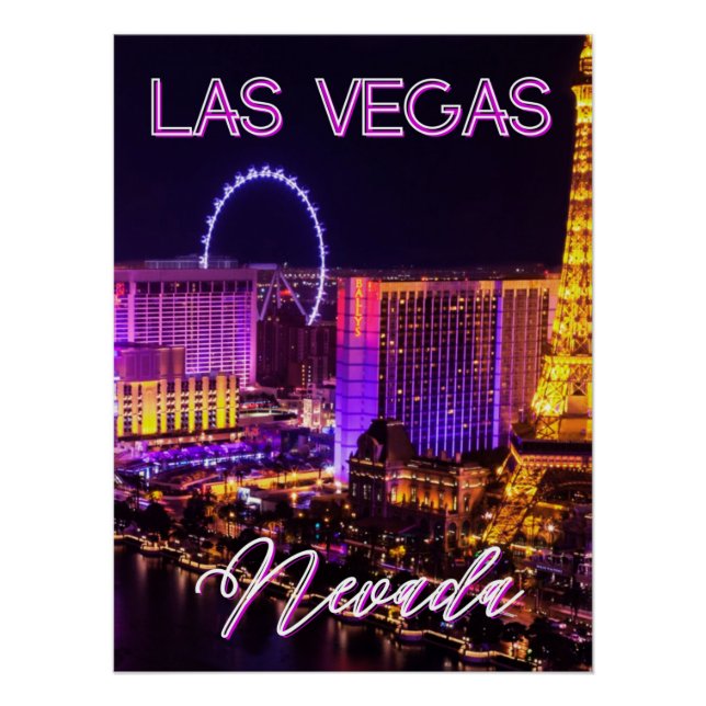 Poster Mesmering Las Vegas Nevada Sin City Skyline (Devant)