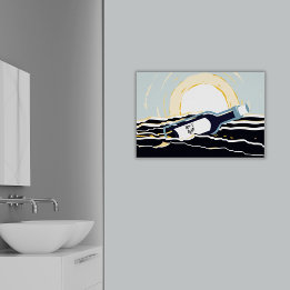 Poster Message Abstrait Sunsrise Ocean Dans Une Bouteille