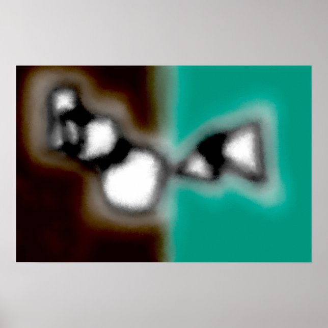 Poster Message dans une bouteille : Brown Abstrait, Turqu (Devant)