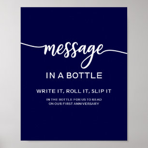 Poster Message Dans Une Bouteille Élégant Panneau De Mari