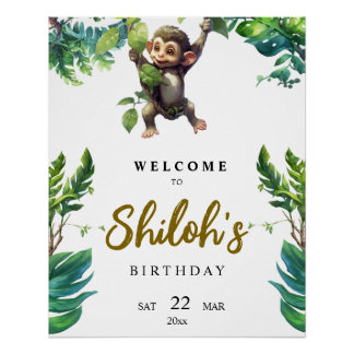 Poster Message de bienvenue pour le premier anniversaire
