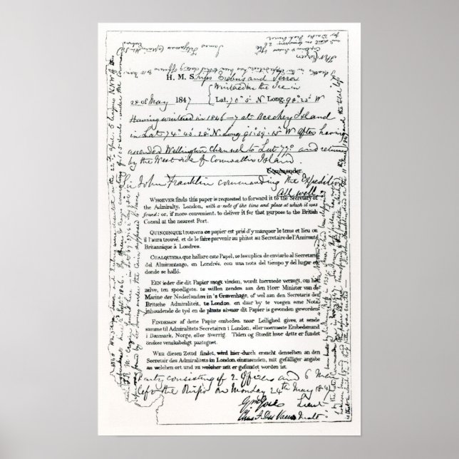 Poster Message de John Franklin (Devant)