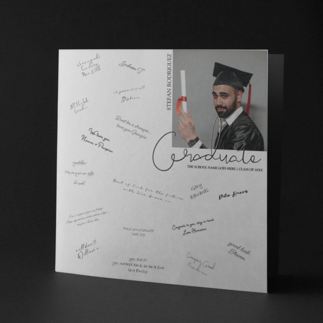 Poster Message de l'invité de la graduation photo moderne (Créateur téléchargé)