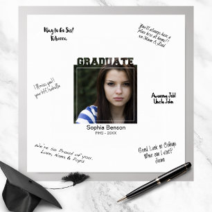 Poster Message de signature de la photo de graduation mod