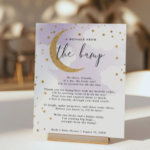 Poster Message du Baby shower Bump Purple et Gold