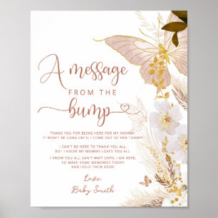 Poster Message du papillon rouge en or