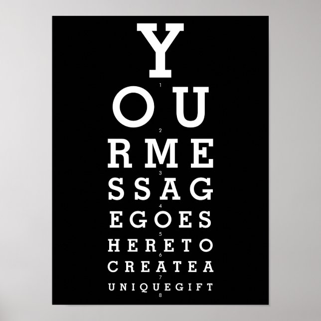 Poster Message personnalisé du graphique optique noir et  (Devant)