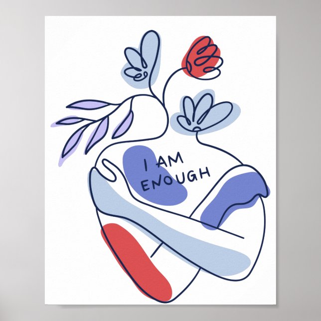 Poster Messages de mouvement de positivité du corps (Devant)