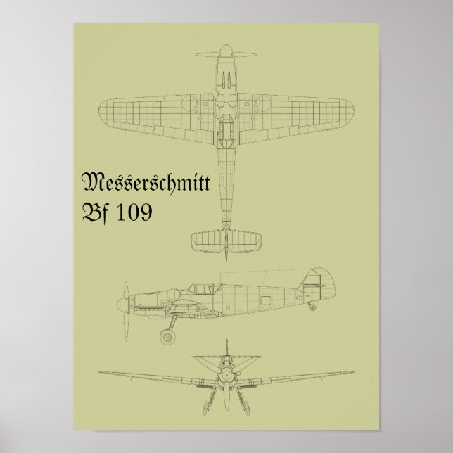 Poster Messerschmitt Bf 109 (Devant)