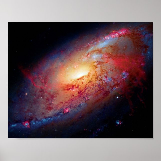Poster Messier M106 Galaxie Spirale Photo Espace (Devant)