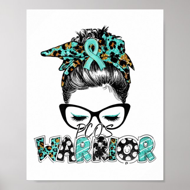 Poster Messy Bun Pcos Syndrome Ovarien Polykystique Accèn (Devant)
