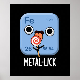Poster Métal lécher Chimie drôle Métal lustre Dark BG