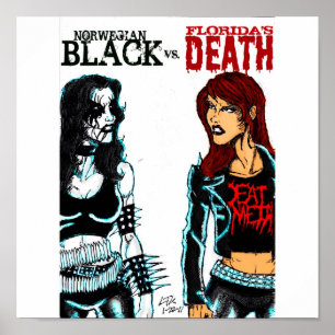 Poster Métal noir contre le métal de la mort