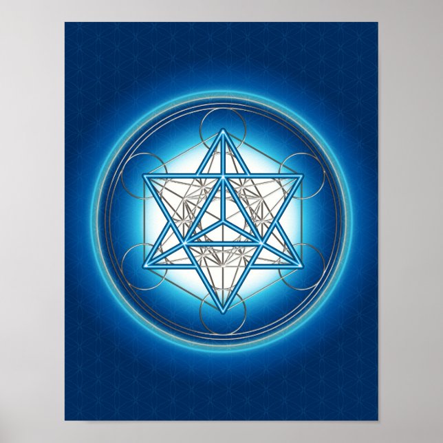 Poster Metatrons Würfel - Merkaba - Blume des Lebens (Devant)