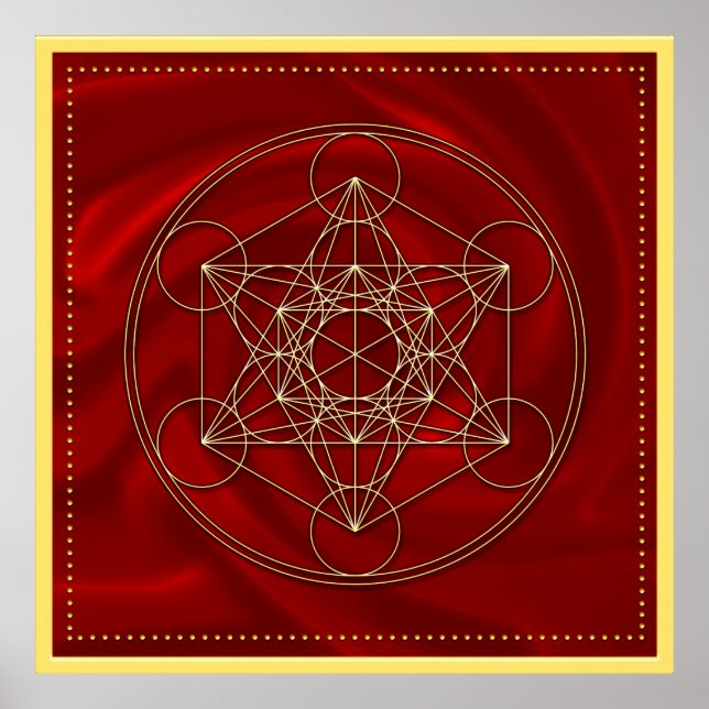 Poster Metatrons Würfel - Merkaba - Stern Tetraeder (Devant)