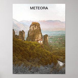 Poster Meteora Grèce Rock Mounts Voyage