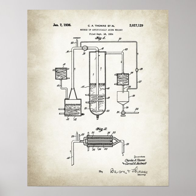 Poster Méthode de brevet pour le whisky artificiellement  (Devant)