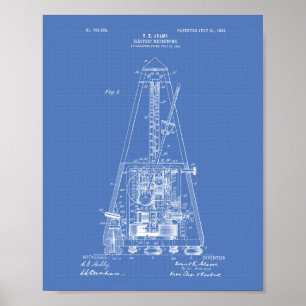 Poster Metronome électrique 1903 Brevet Art Plan directeu