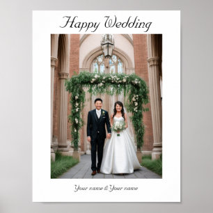 Poster Mettez votre photo de mariage et votre nom sur l'a