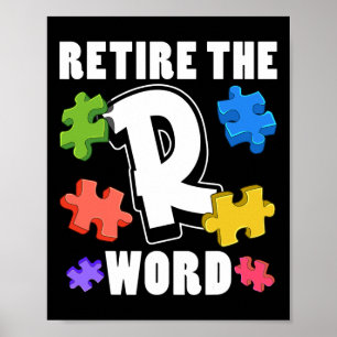 Poster Mettre fin à la Sensibilisation sur l'autisme R Wo