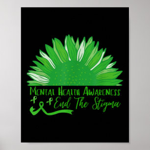 Poster Mettre fin à la Stigma Sunflower Santé mentale S S