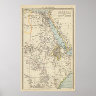 Poster Meurent Nillander - carte d'atlas du Nil