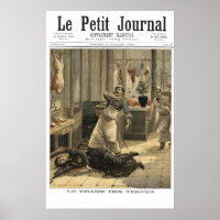 Meurtre à la Boucherie - 1892 tirage de journaux f