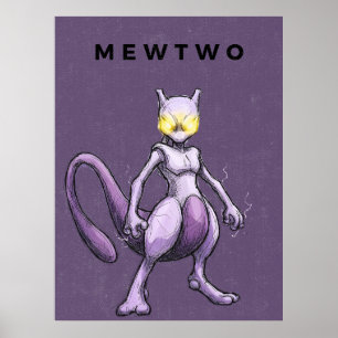 Poster Mewtwo Esquisse Psychique - Ultime Légendaire