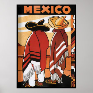 Poster Mexicains Zarapes d'affiche de voyage de ~ du