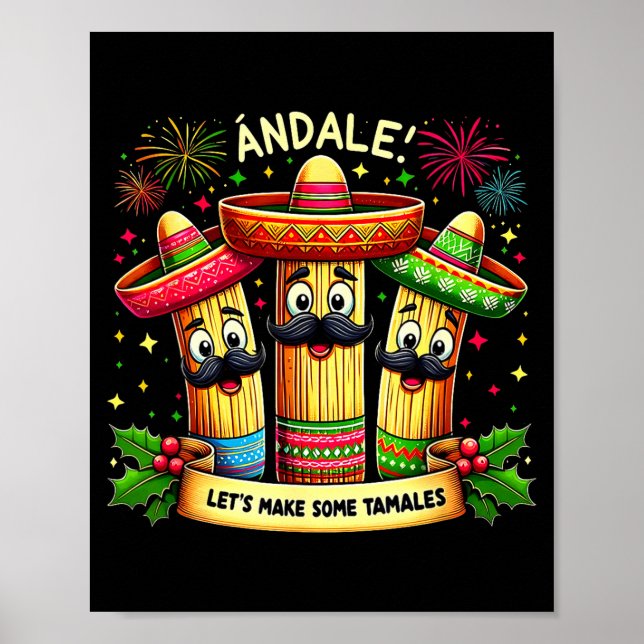 Poster Mexican Christmas Tamale Ándale Let’s Make Some Ta (Devant)