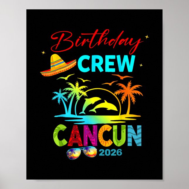 Poster Mexico Cancun Birthday Boy Trip Vacation 2026 Matc (Devant)