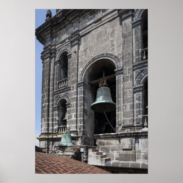 Poster Mexico, Mexico, Zocalo. Les tours Bell (Devant)