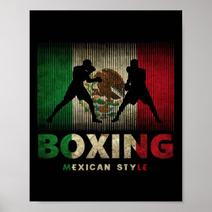 Poster Mexique Boxe Vintage Mexique Drapeau Mexique Boxe 