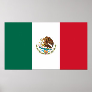 Poster Mexique - Drapeau mexicain