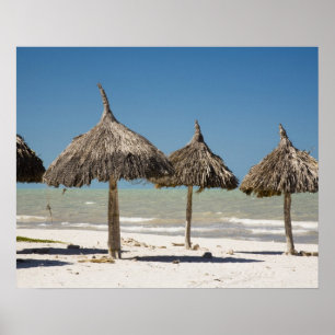 Poster Mexique, péninsule du Yucatan, Progreso. Chaume