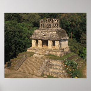 Poster Mexique, province du Chiapas, Palenque, Temple de