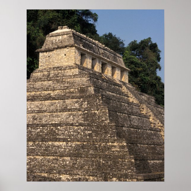 Poster Mexique, province du Chiapas, Palenque. Temple de  (Devant)
