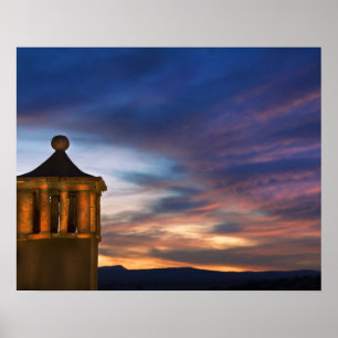 Poster Mexique, San Miguel de Allende. Coucher de soleil