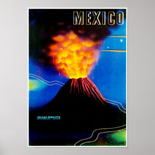Poster Mexique ~ Volcan Paricutin