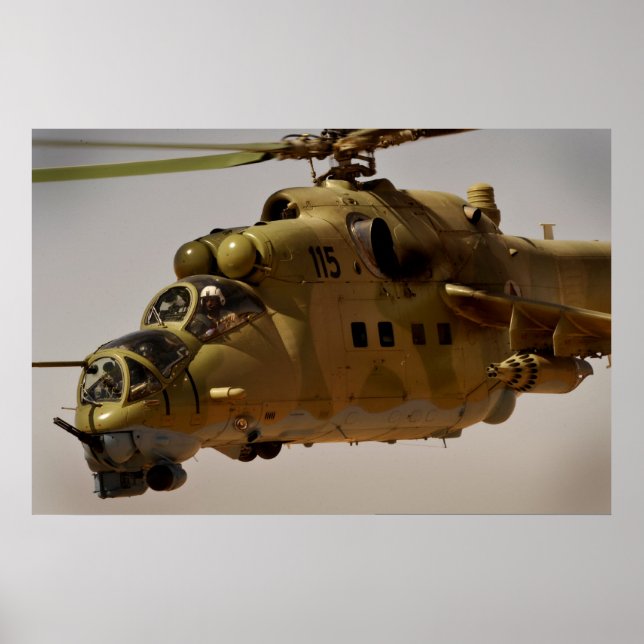 Poster Mi-35 Arme à capuche d'hélicoptère arrière (Devant)