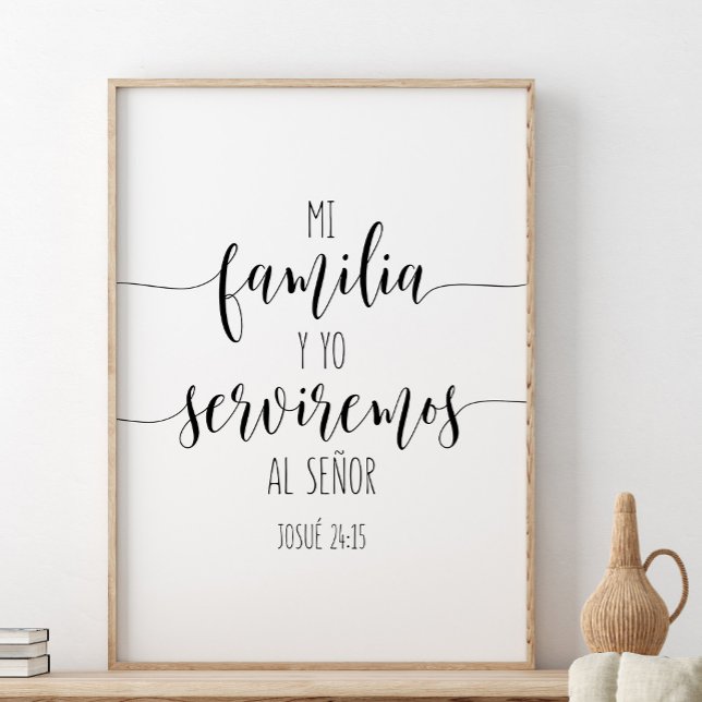 Poster Mi Familia Y Yo Serviremos Al Señor, Josué 24:15 (Créateur téléchargé)