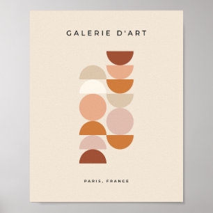 Poster Mi-siècle moderne géométrique Neutre Beige