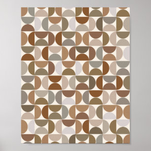 Poster Mi-siècle moderne Motif de la Terre Tons Terracott