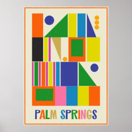 Poster Mi-siècle Moderne Palm Springs Voyage Rétro