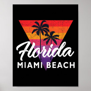 Poster Miami Beach Retro Miami Vintage Triangle les année