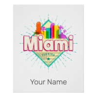 Miami Floride États-Unis Retro Skyline Vintage